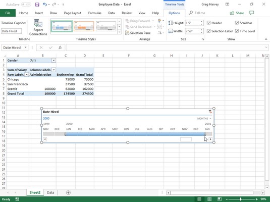 Filtraggio e ordinamento dei dati della tabella pivot in Excel 2019