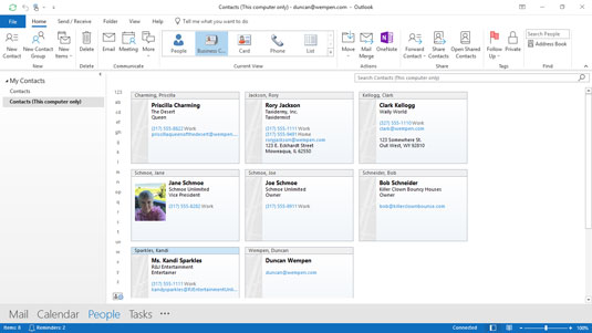 Come visualizzare i contatti in Microsoft Outlook 2019