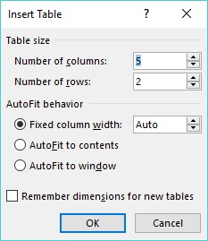 Creazione e formattazione di tabelle in Word 2019