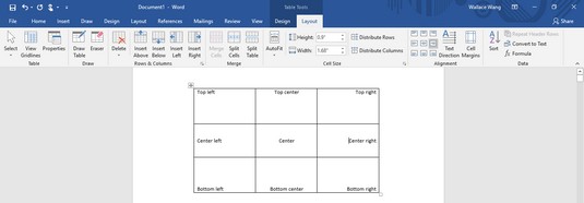 Creazione e formattazione di tabelle in Word 2019