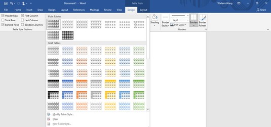 Creazione e formattazione di tabelle in Word 2019