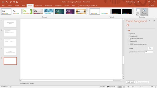 Come cambiare lo sfondo in PowerPoint 2019