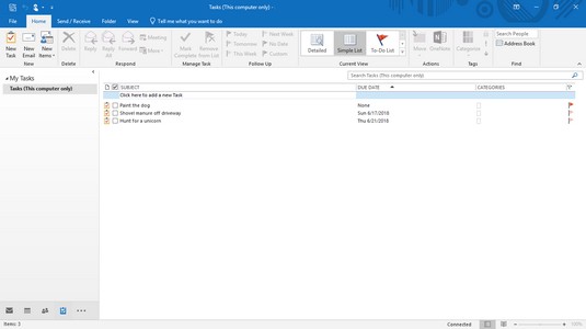 Gestione delle attività di Outlook 2019