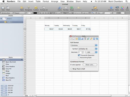 Comment sélectionner le bon format de nombre dans les feuilles de calcul Numbers