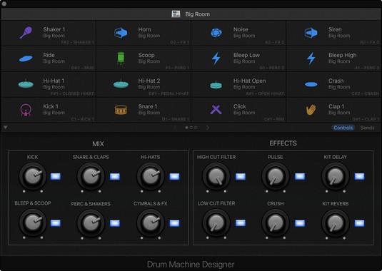 Logic Pro X：使用 Drum Machine Designer 設計電子鼓組