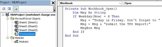 Esempi di Excel VBA: esempi di eventi introduttivi