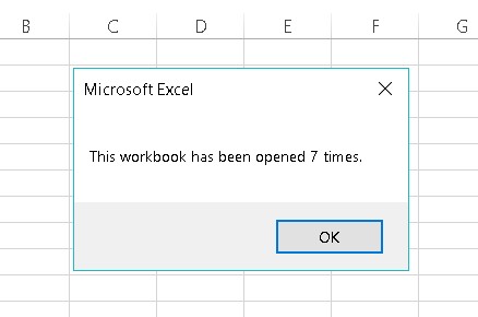 Esempi di Excel VBA: esempi di eventi introduttivi