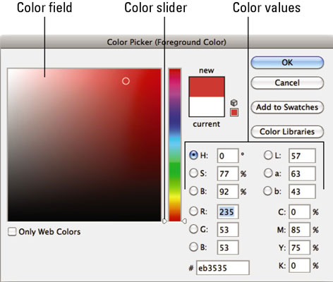 如何在 Photoshop CS6 中使用顏色選擇器