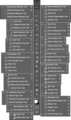 Como selecionar ferramentas no Photoshop CS6