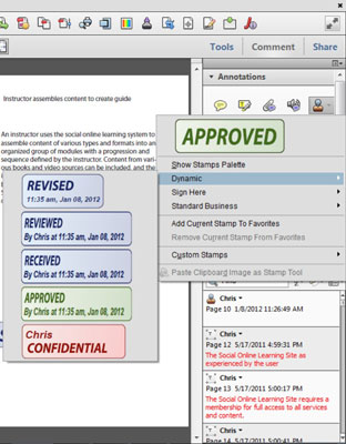 Adobe Acrobat CS6에서 스탬프 도구를 사용하는 방법