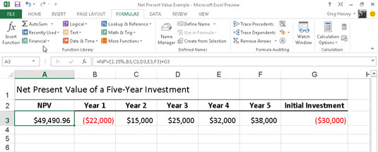 Come calcolare il valore attuale netto in Excel 2013