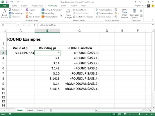 Excel 2013에서 숫자를 반올림하는 방법