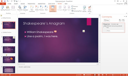 Come aggiungere commenti a una presentazione di PowerPoint 2013