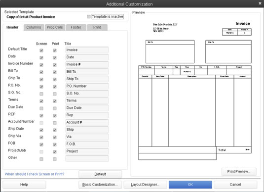 Choisissez Un Modele De Facture Quickbooks 2013 A Personnaliser