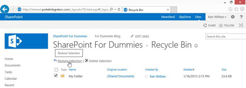 Come recuperare documenti cancellati in SharePoint