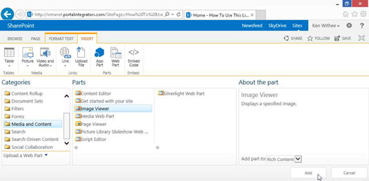 Come aggiungere una web part alla tua pagina di SharePoint