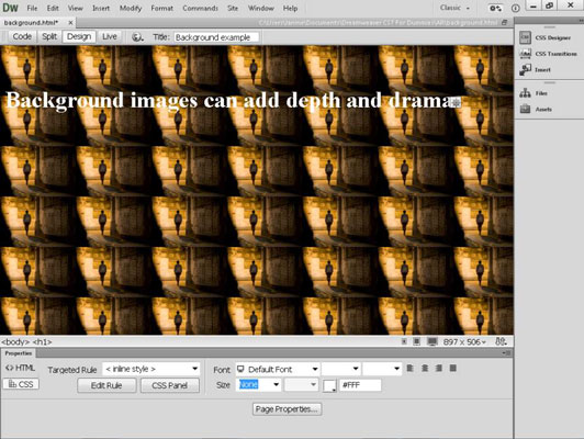 Como inserir uma imagem de fundo no Dreamweaver