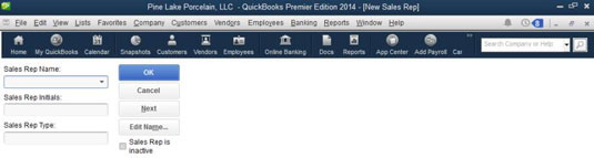 QuickBooks 2014에서 프로필 목록 설정