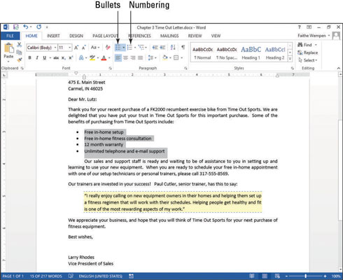 Elenchi puntati e numerati in Word 2013