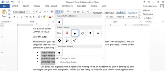 Elenchi puntati e numerati in Word 2013