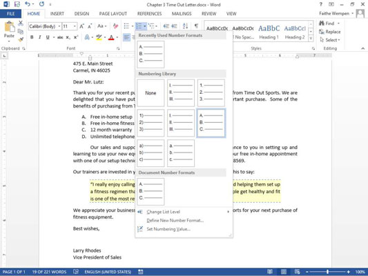 Elenchi puntati e numerati in Word 2013