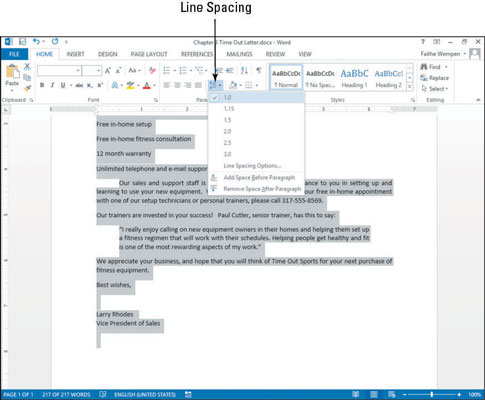 Come modificare la spaziatura verticale in Word 2013