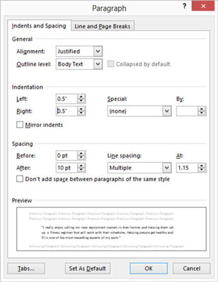 Come far rientrare un paragrafo in Word 2013