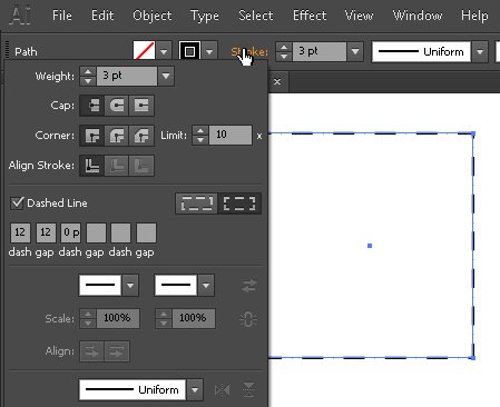 Como alterar a largura e o tipo de um traço no Illustrator CC