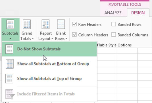 Supprimer les sous-totaux dans vos rapports de tableau croisé dynamique Excel