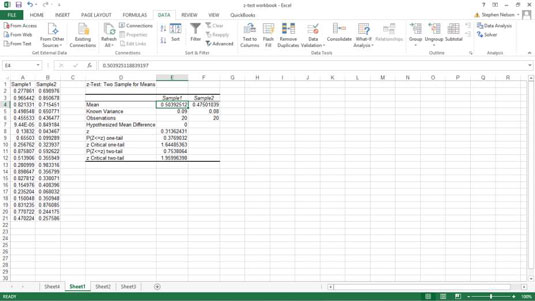 Come eseguire calcoli z-test in Excel