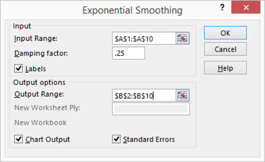 Come calcolare le medie mobili ponderate in Excel utilizzando il livellamento esponenziale