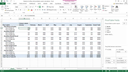 Come creare calcoli personalizzati per una tabella pivot di Excel