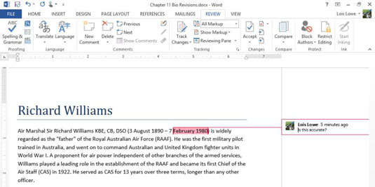 how to delete comments in word 2013