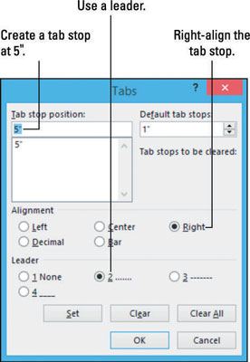 Nozioni di base sui punti di tabulazione in Word 2013