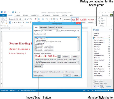 Come importare stili da altri documenti in Word 2013