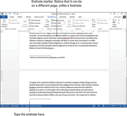 Come creare note a piè di pagina e note di chiusura in Word 2013