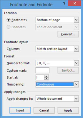 Come creare note a piè di pagina e note di chiusura in Word 2013