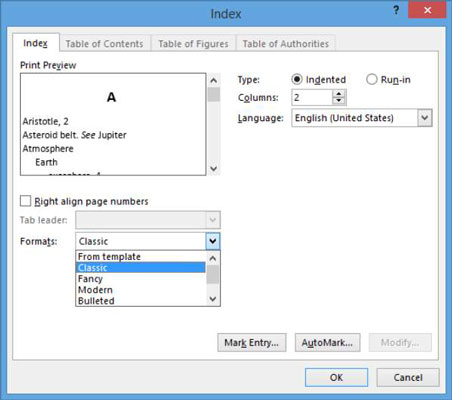 Come creare un indice in Word 2013