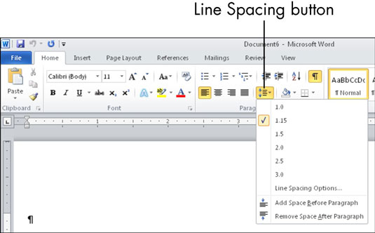 Como alterar o espaçamento da linha do parágrafo no Microsoft Word