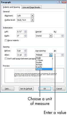 Como alterar o espaçamento da linha do parágrafo no Microsoft Word