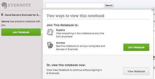 Cómo acceder a un cuaderno público de Evernote