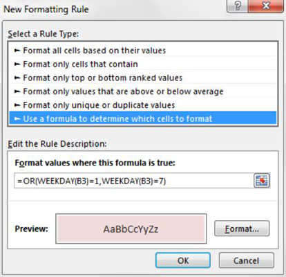 Come evidenziare le date del fine settimana in Excel