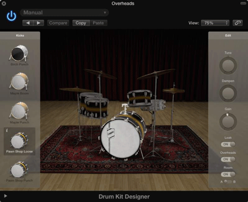 Erstellen benutzerdefinierter Kits mit Drum Kit Designer in Logic Pro X