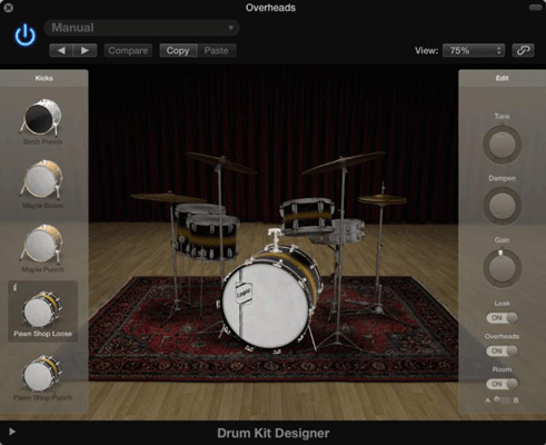 Creación de kits personalizados con Drum Kit Designer en Logic Pro X