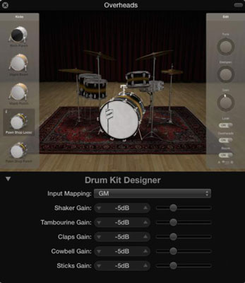 在 Logic Pro X 中使用 Drum Kit Designer 構建自定義套件