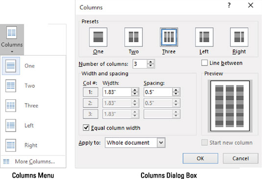 Come creare un testo a due colonne in Word 2016