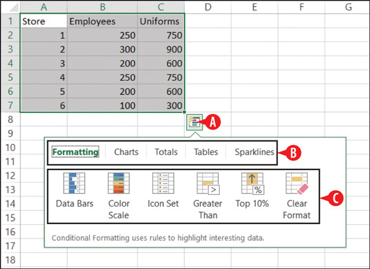 Come utilizzare lanalisi rapida in Excel 2016