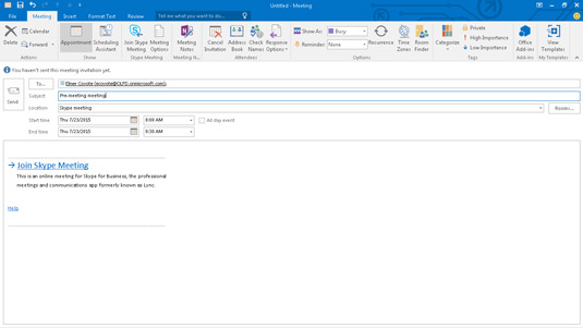 Come utilizzare Skype for Business con Outlook 2016