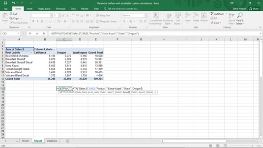 Argomenti della funzione GETPIVOTDATA in Excel