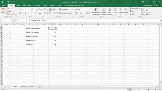 Come utilizzare le funzioni RANK, RANK.AVG e RANK.EQ in Excel